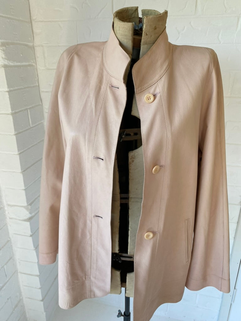 Vintage Blush Pink Reversible Soft Leather Jacket