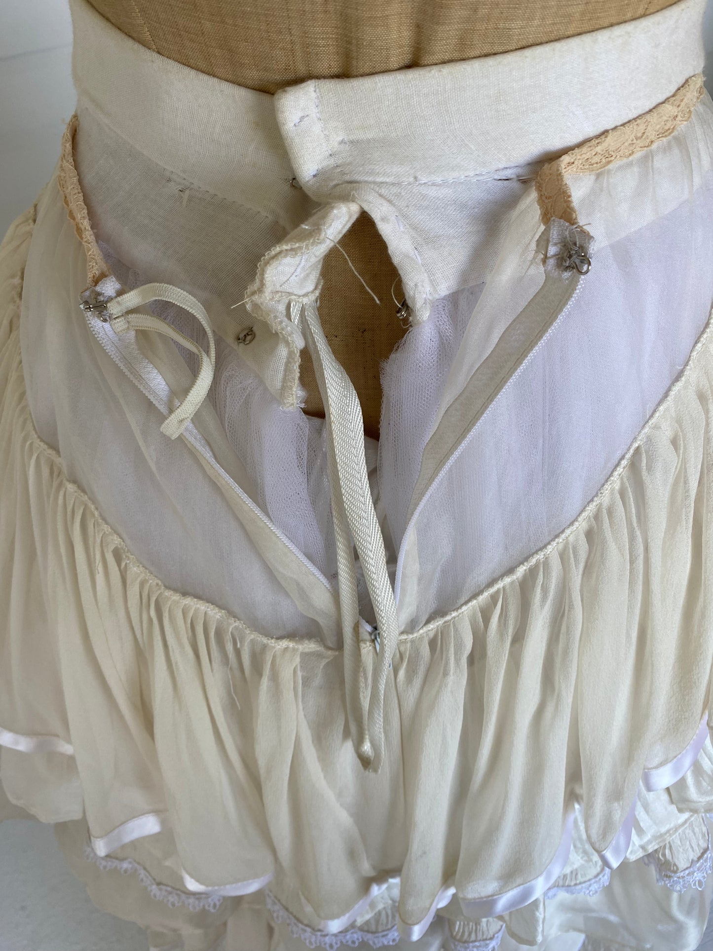 Couture Ivory Tiered Silk Skirt
