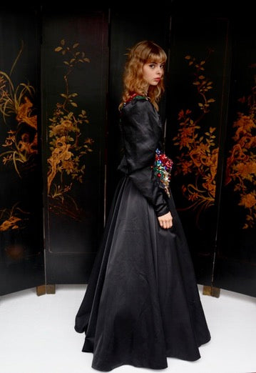 Stephen Fitzgerald Black Satin Ballgown and Jacket