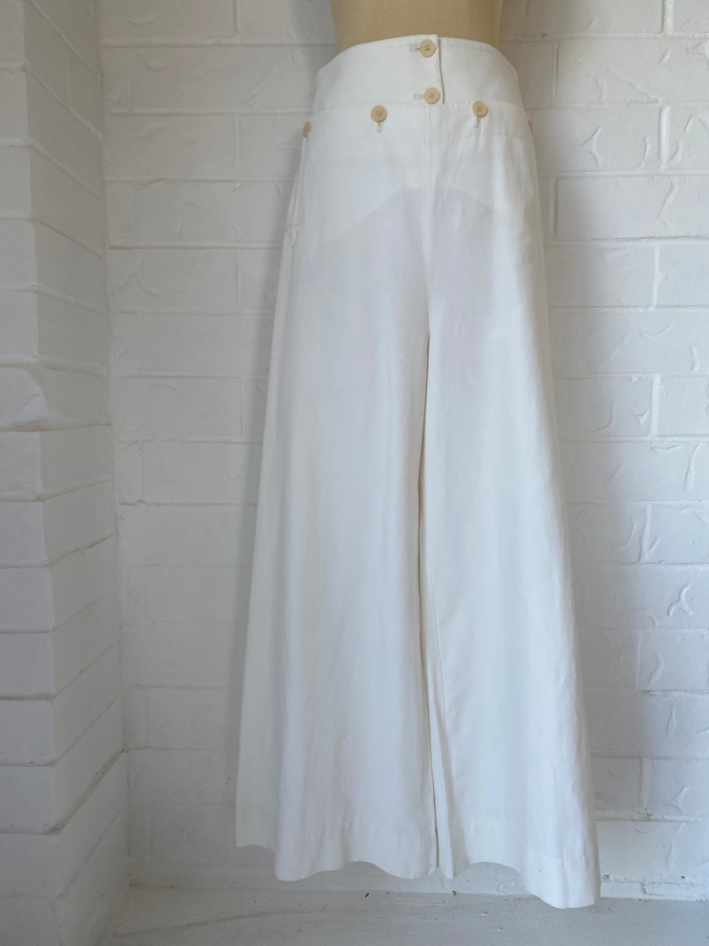 Ivory Wide Leg Sailor Pants by Stella McCartney