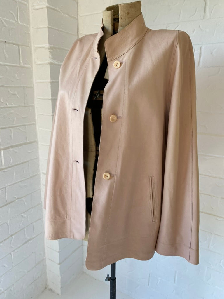 Vintage Blush Pink Reversible Soft Leather Jacket