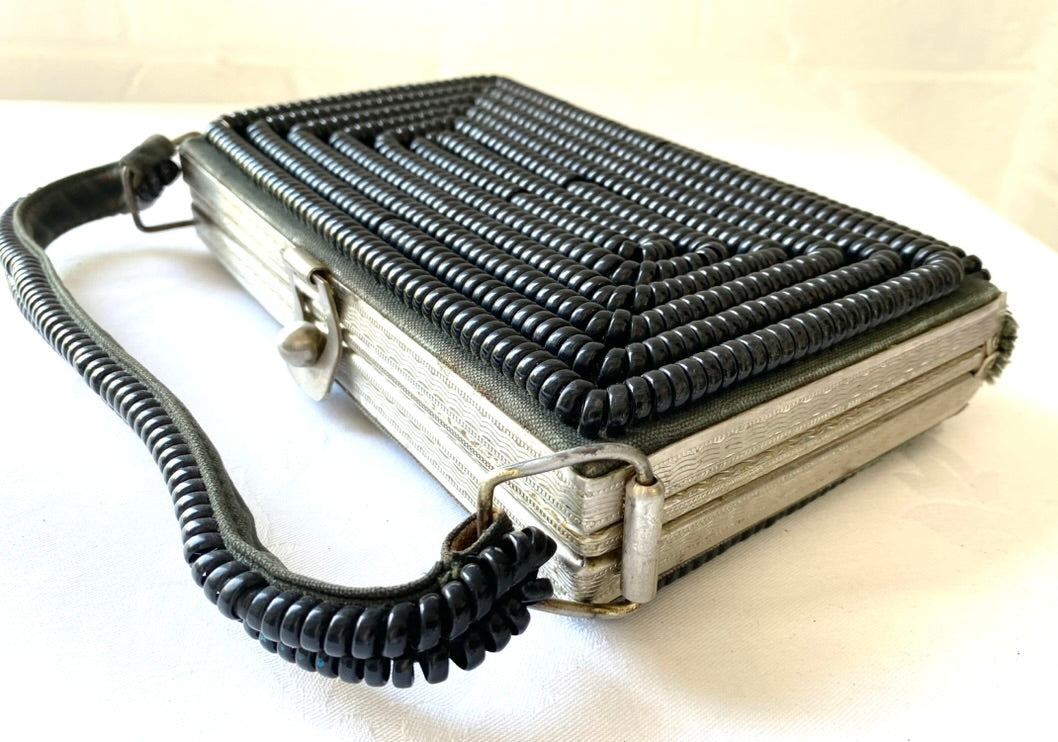 1940's Black Coil Handbag