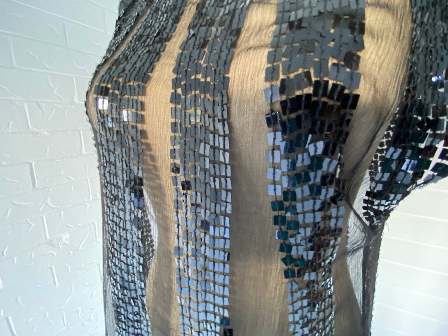 Ladakh Square Sequin Silk Tunic Top