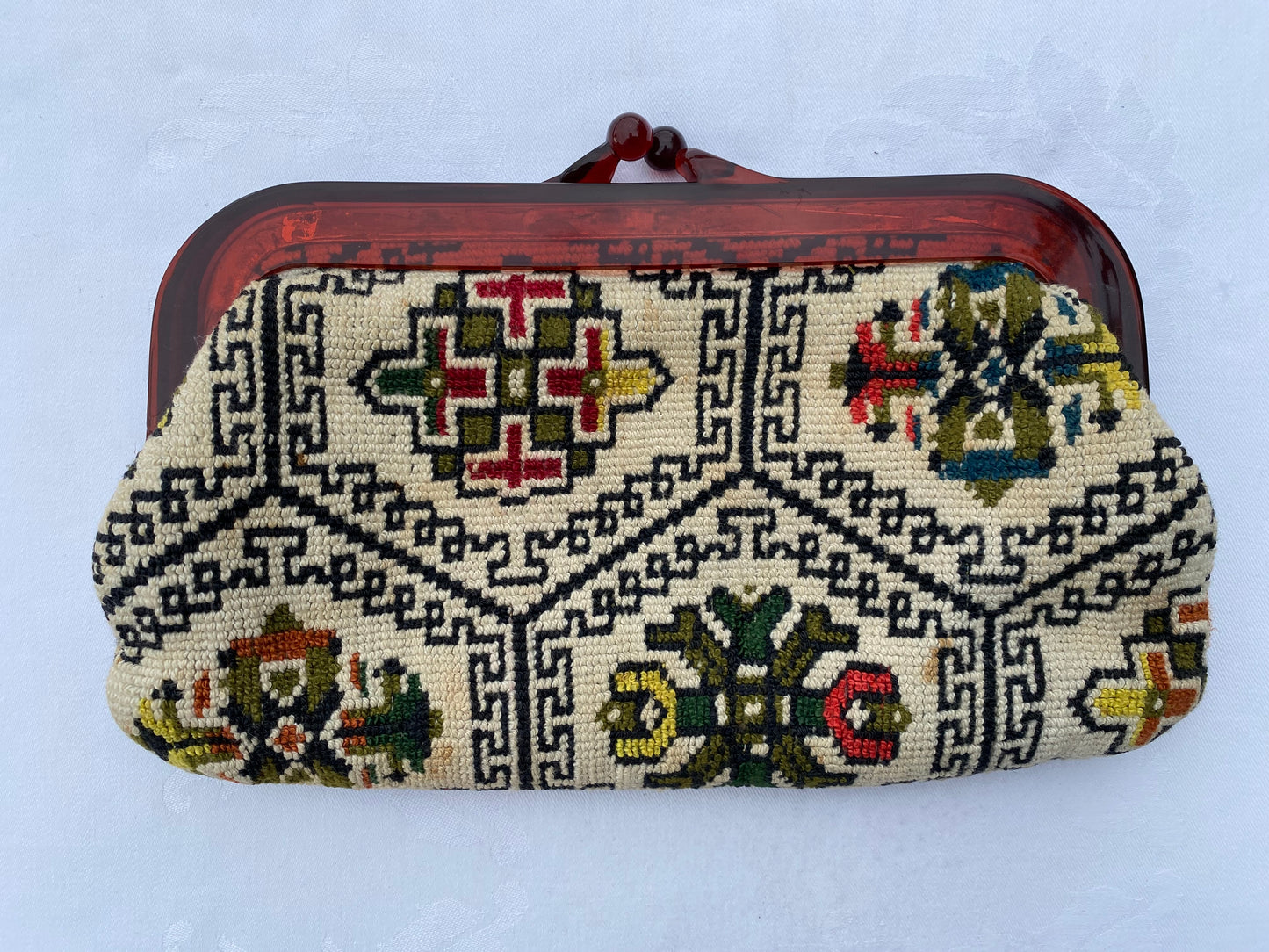 1970's Needlepoint Tapestry Clutch