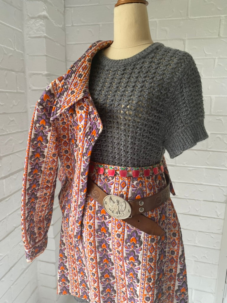 1970's Thelma Wood Thai Quilted Cotton Suit