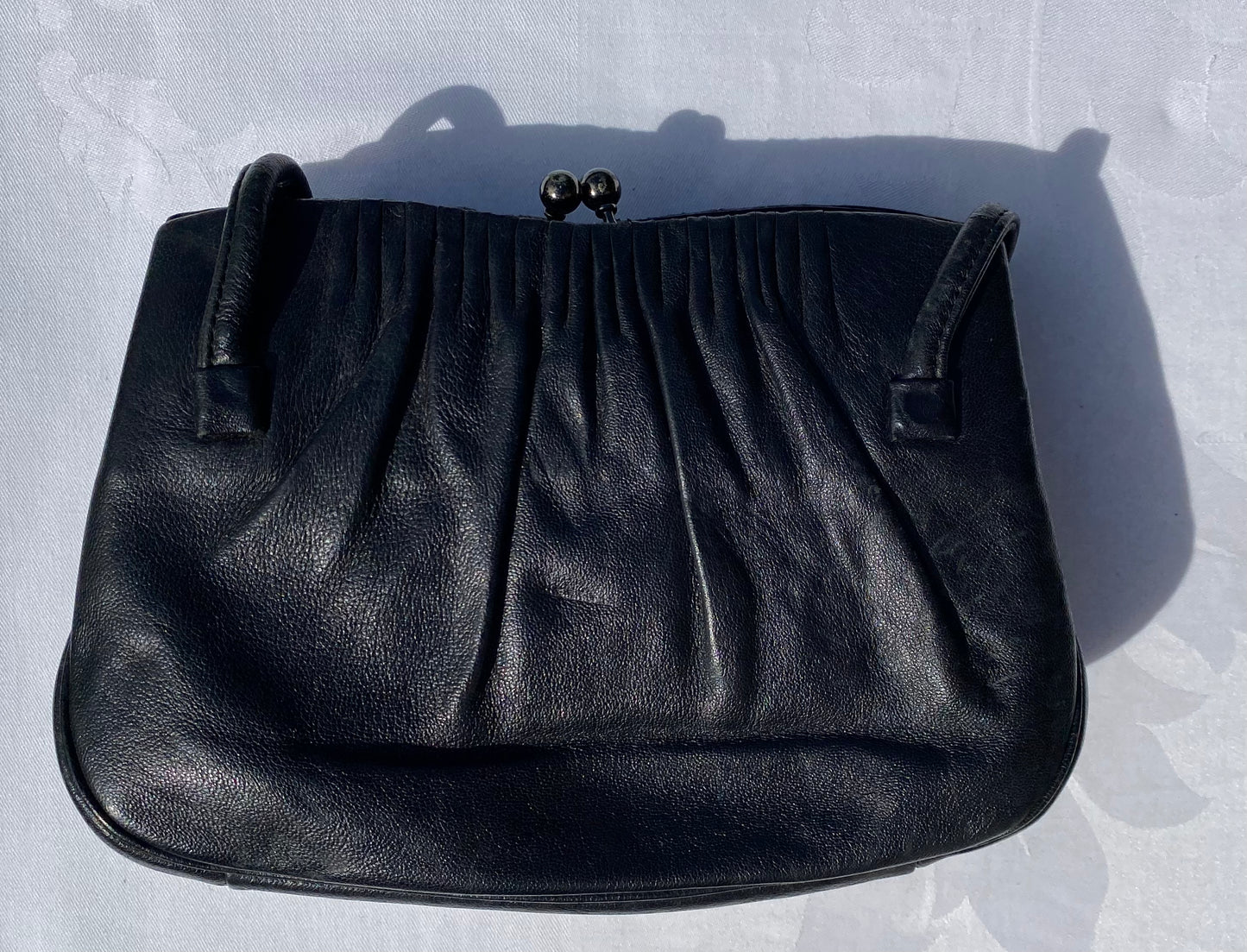 1960's Black Leather Handbag