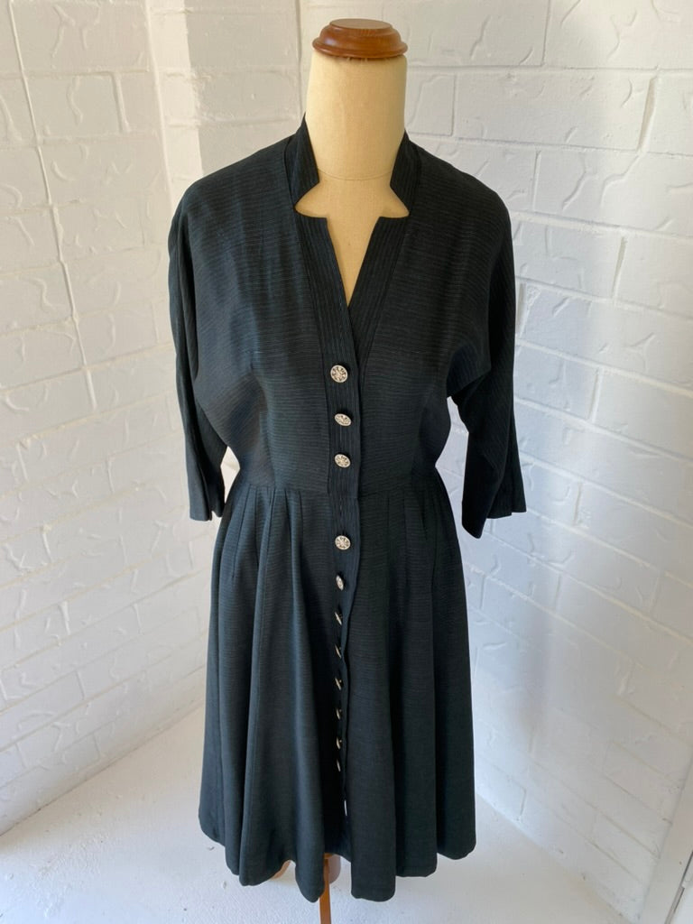 1940/50's Raglan Sleeve Grosgrain Dress
