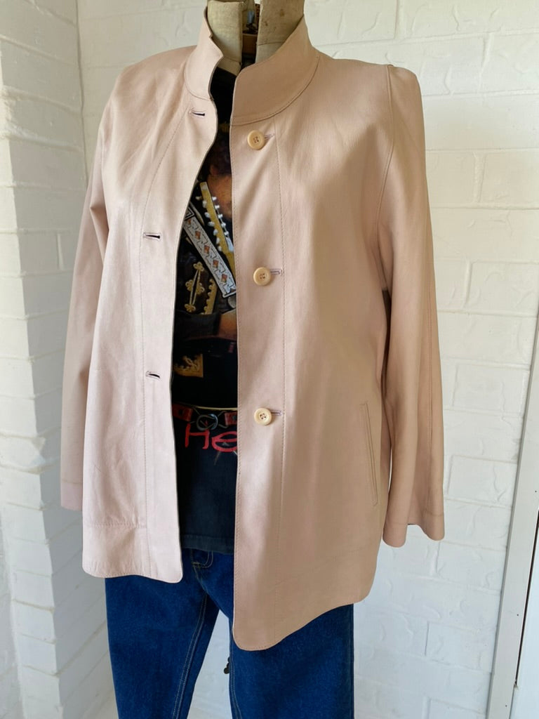 Vintage Blush Pink Reversible Soft Leather Jacket