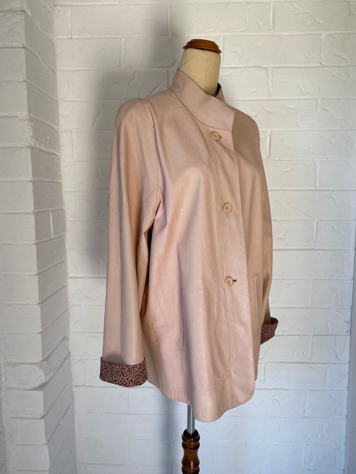 Vintage Blush Pink Reversible Soft Leather Jacket