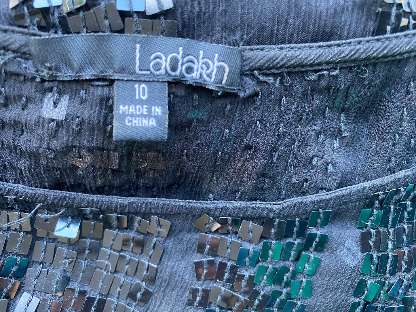 Ladakh Square Sequin Silk Tunic Top