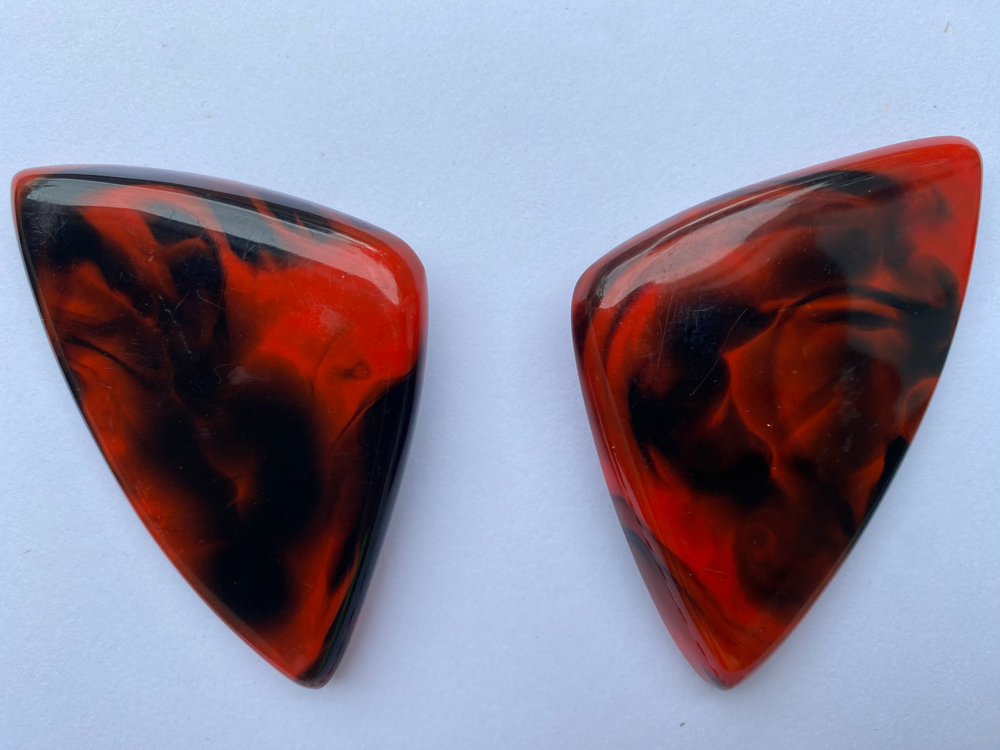 80s Big Red Resin Earrings