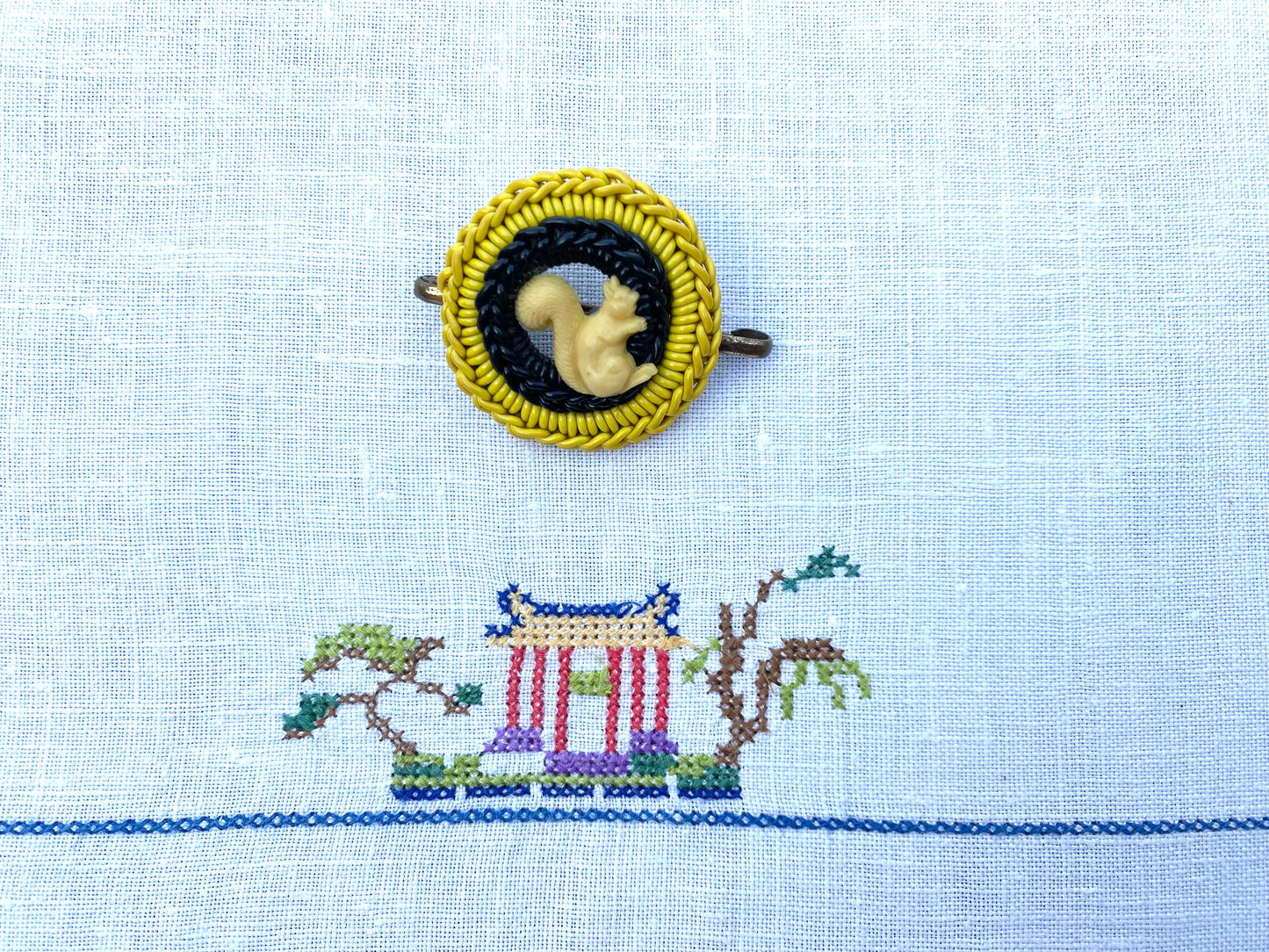 1940's Plastic Coil Wrap Squirrel Brooch