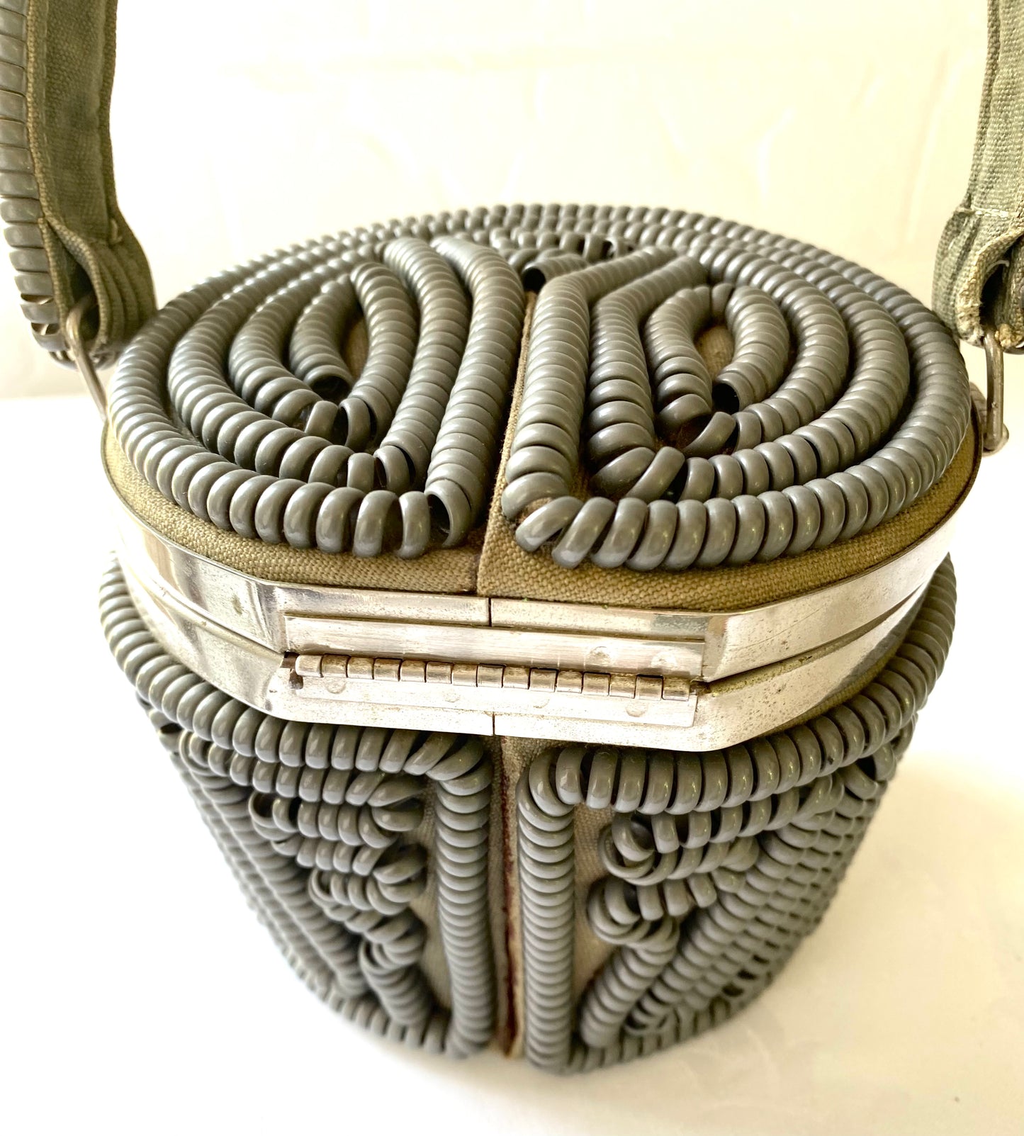 1940's Grey Round Coil Handbag