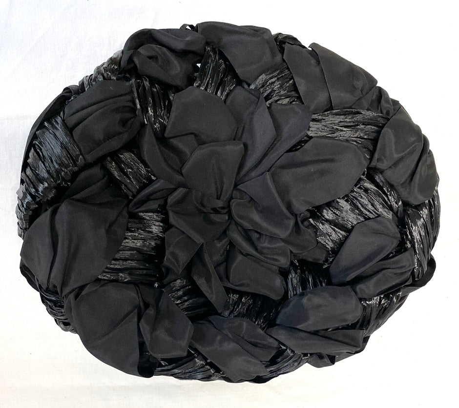 1960's Raffia and Ribbon Beret