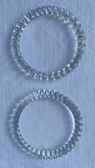 Vintage Cut Crystal Pair of Bangles
