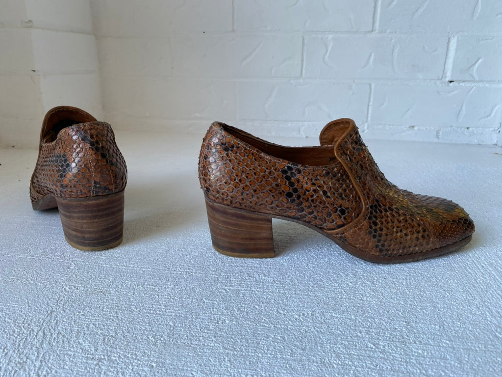 1970's Heeled Snakeskin Shoes