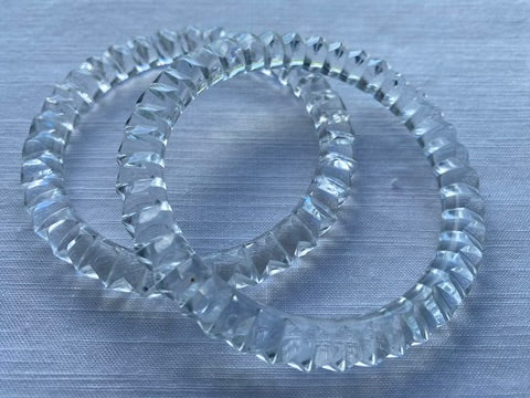 Vintage Cut Crystal Pair of Bangles