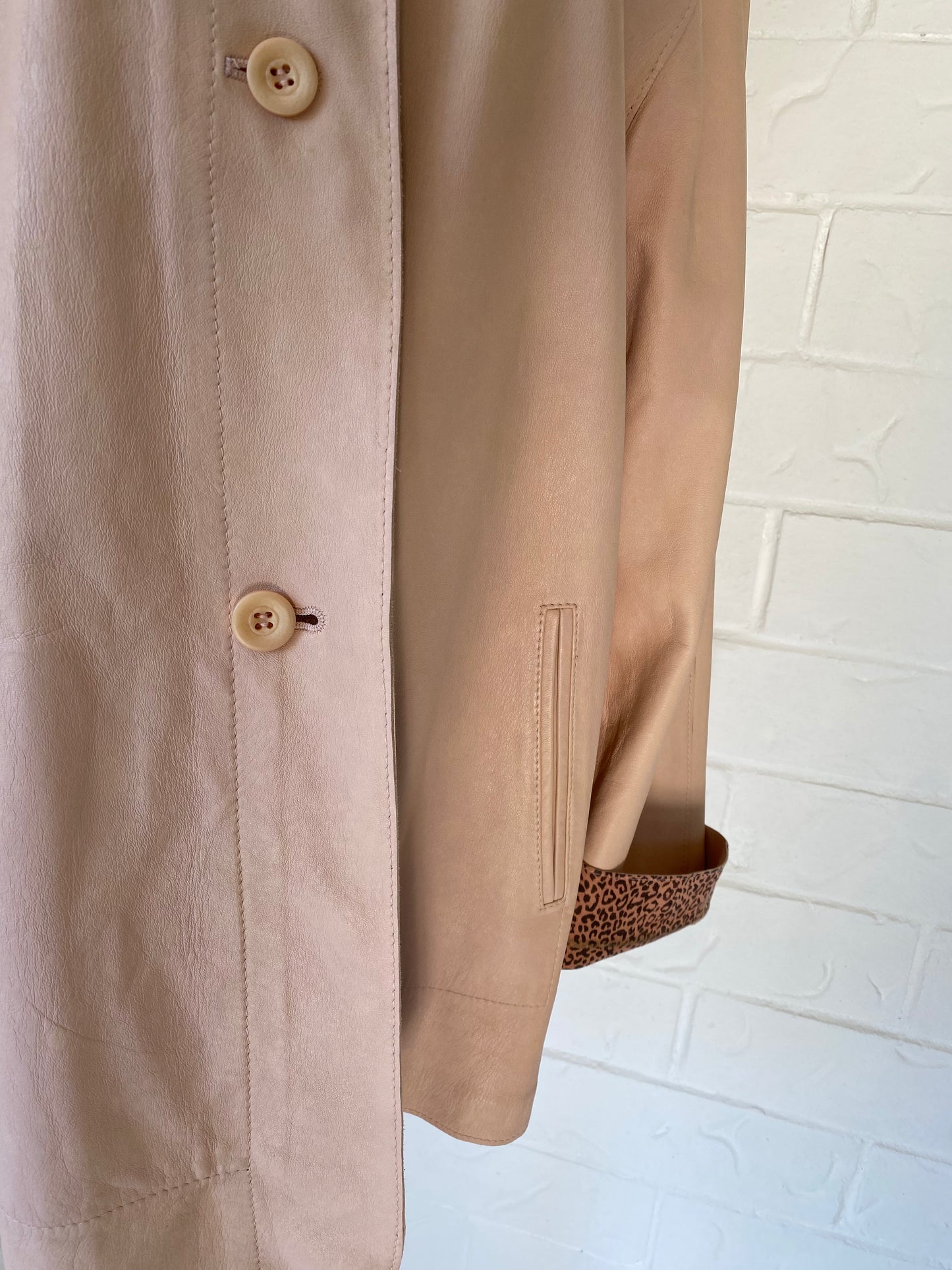 Vintage Blush Pink Reversible Soft Leather Jacket