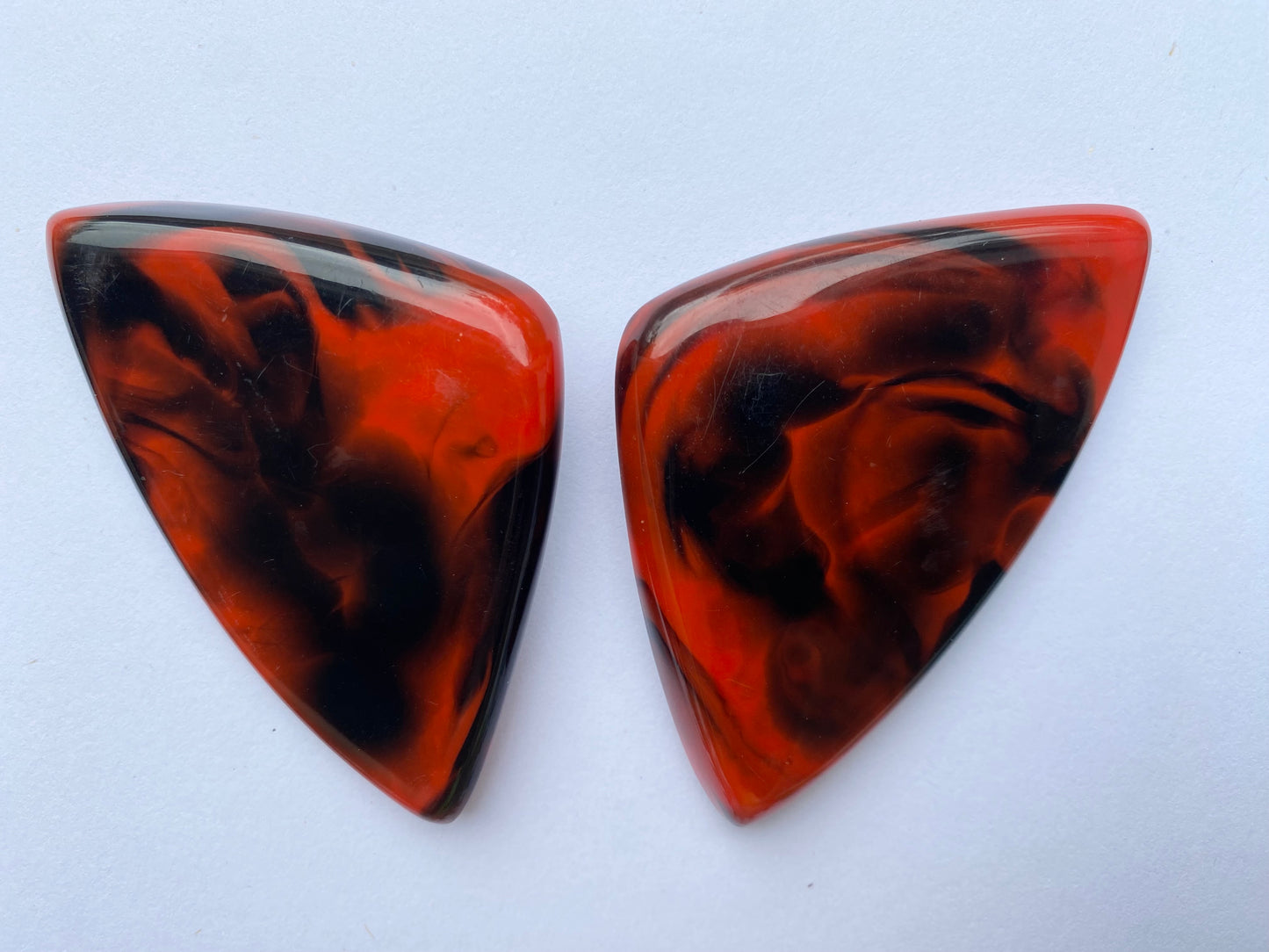 80s Big Red Resin Earrings