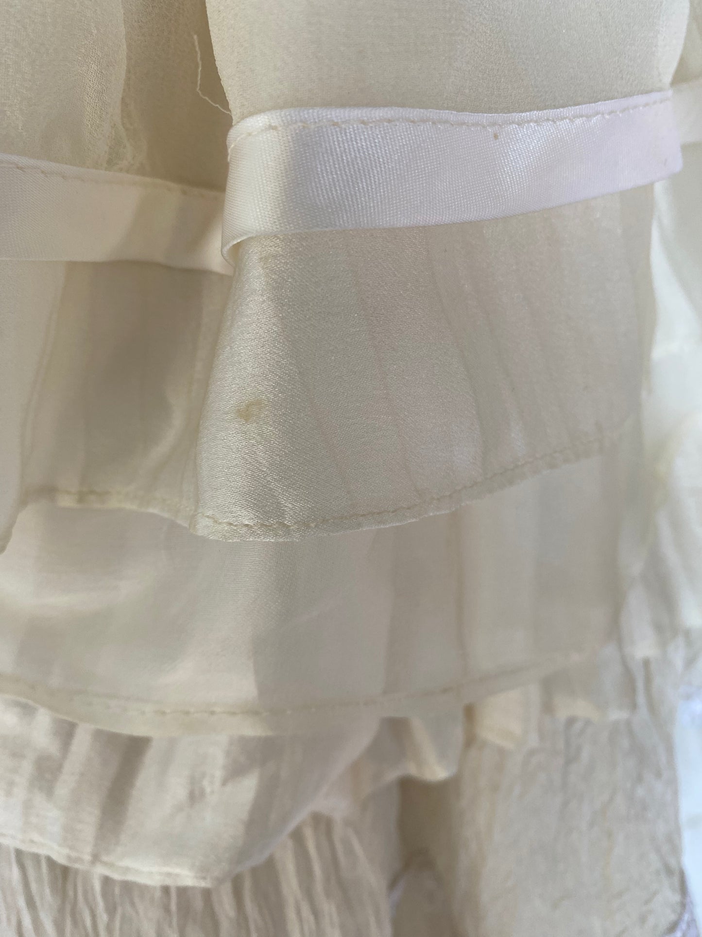 Couture Ivory Tiered Silk Skirt