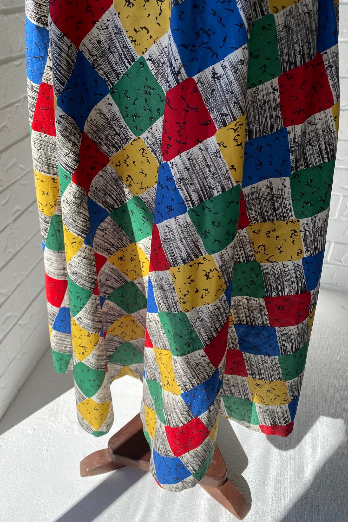 1950's Colourful Cotton Strapless Dress