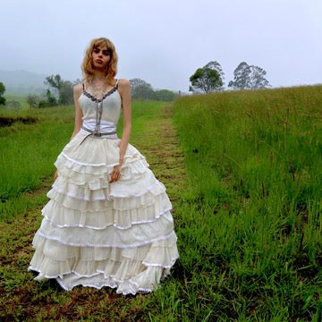 Couture Ivory Tiered Silk Skirt