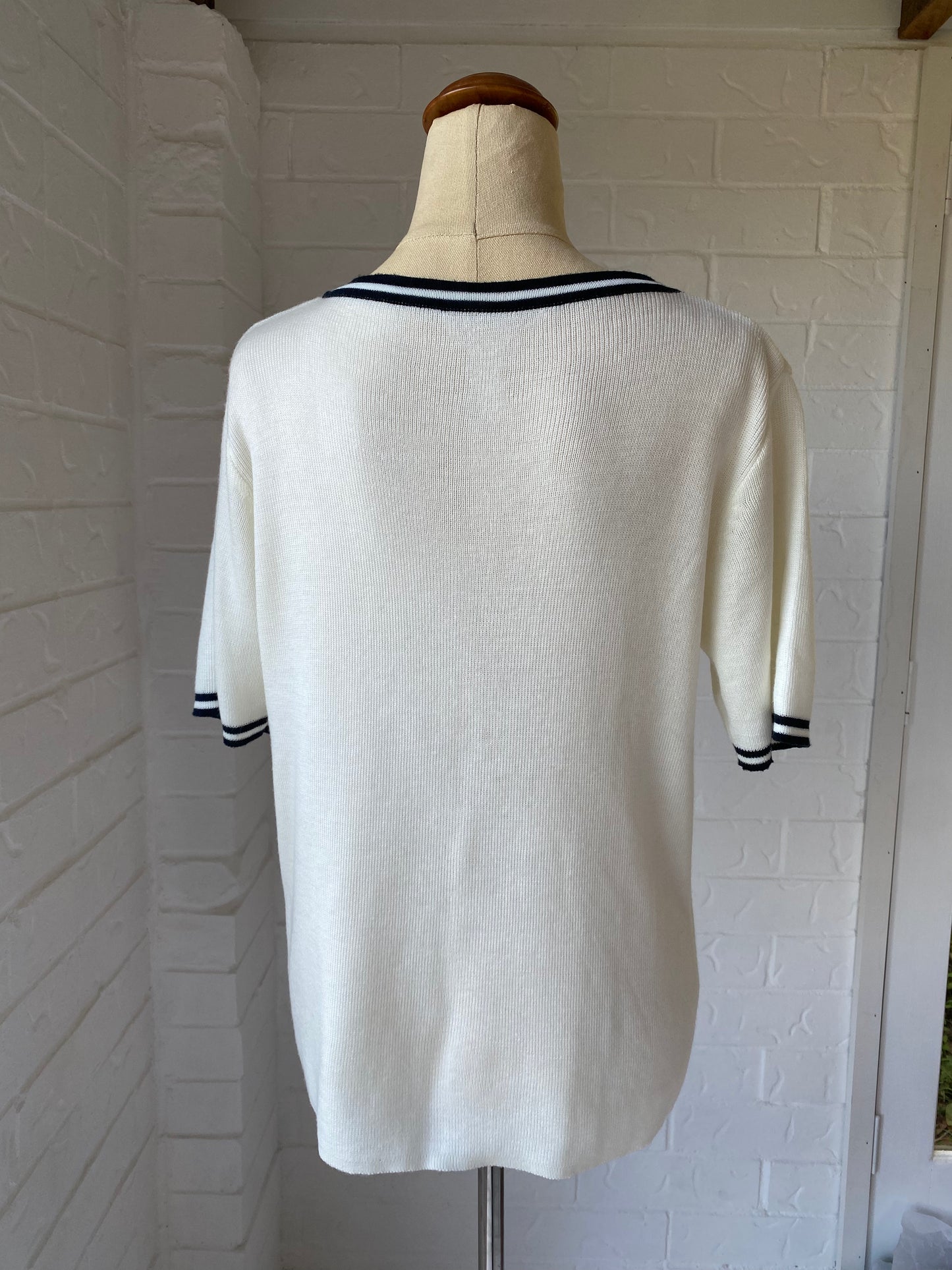 Vintage Stripe Bow Knit Top