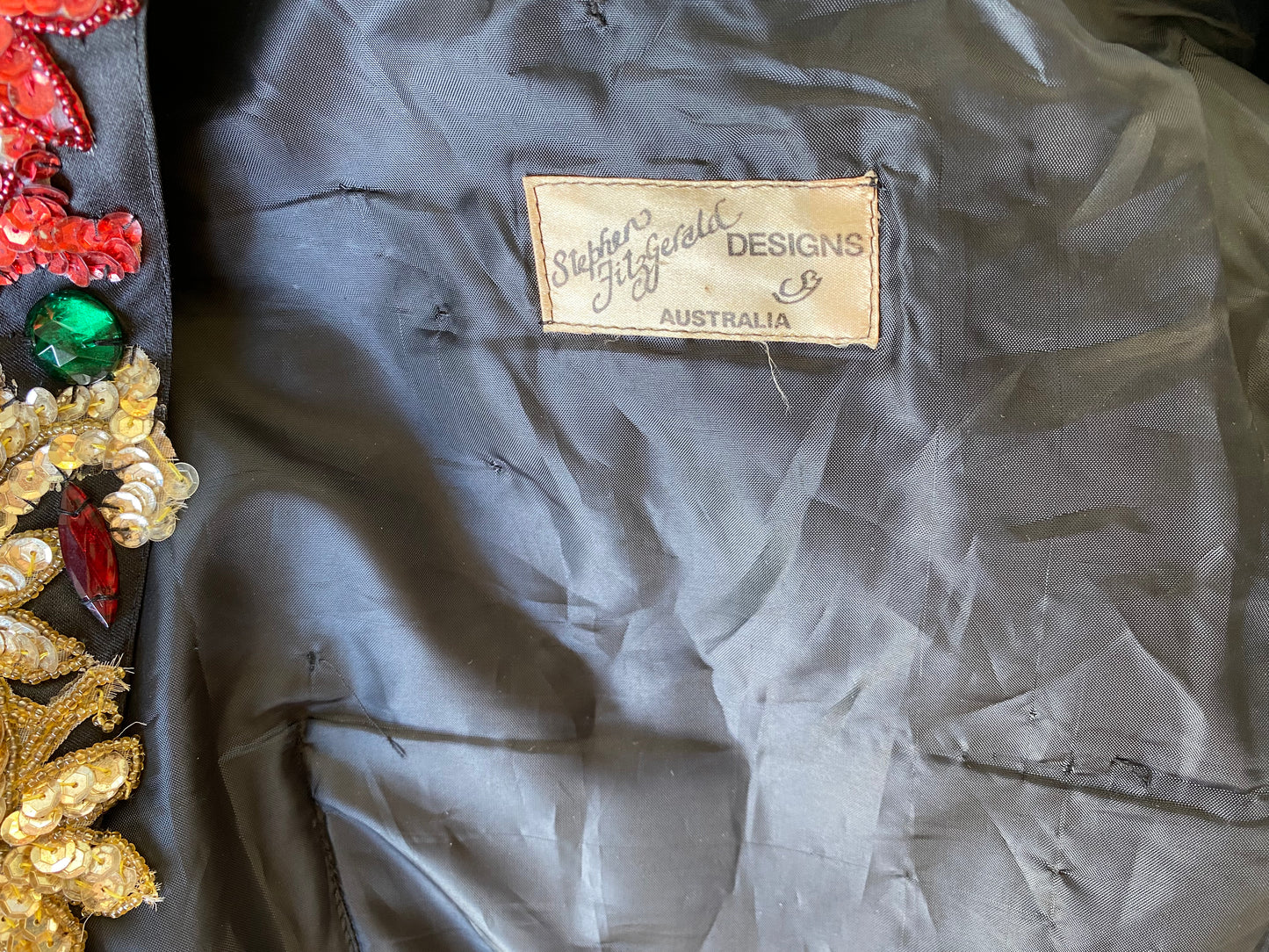 Stephen Fitzgerald Black Satin Ballgown and Jacket