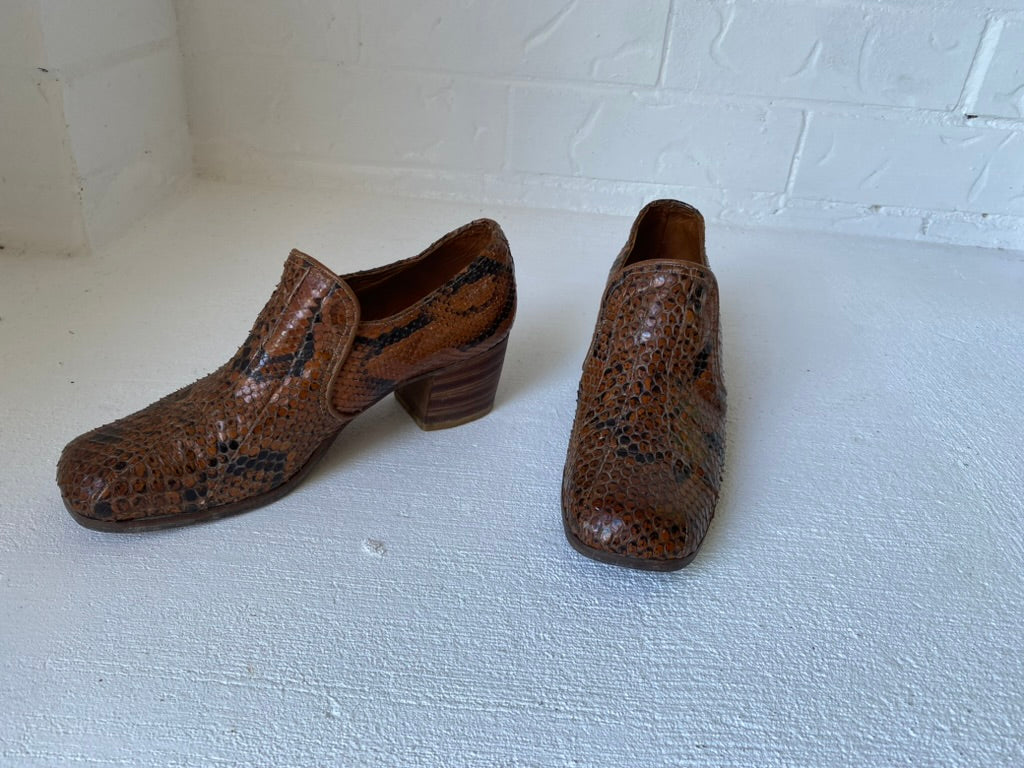 1970's Heeled Snakeskin Shoes