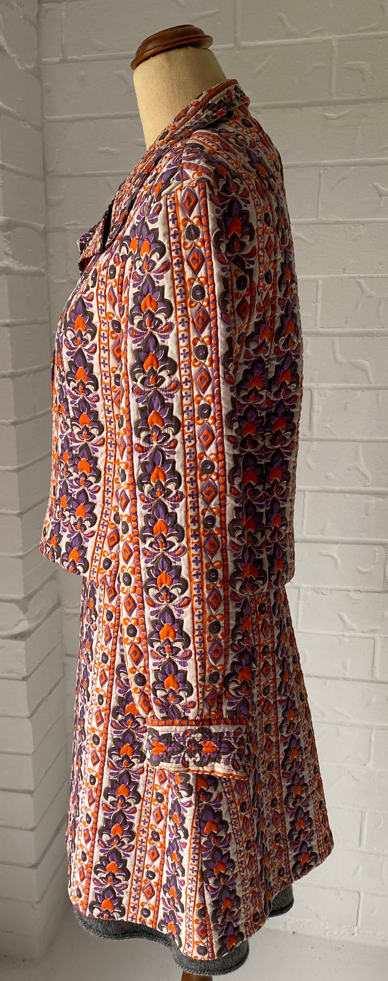 1970's Thelma Wood Thai Quilted Cotton Suit