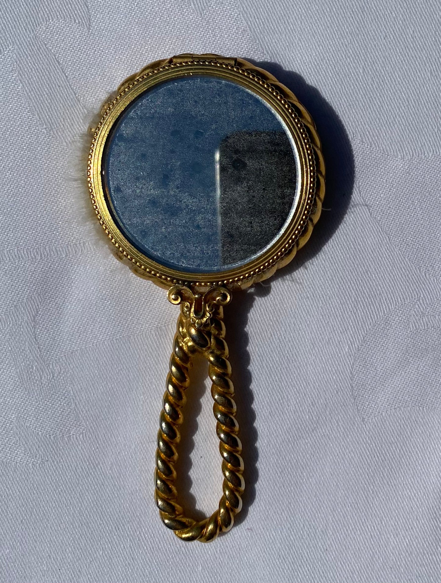 Vintage Filigreed Hand Mirror Compact