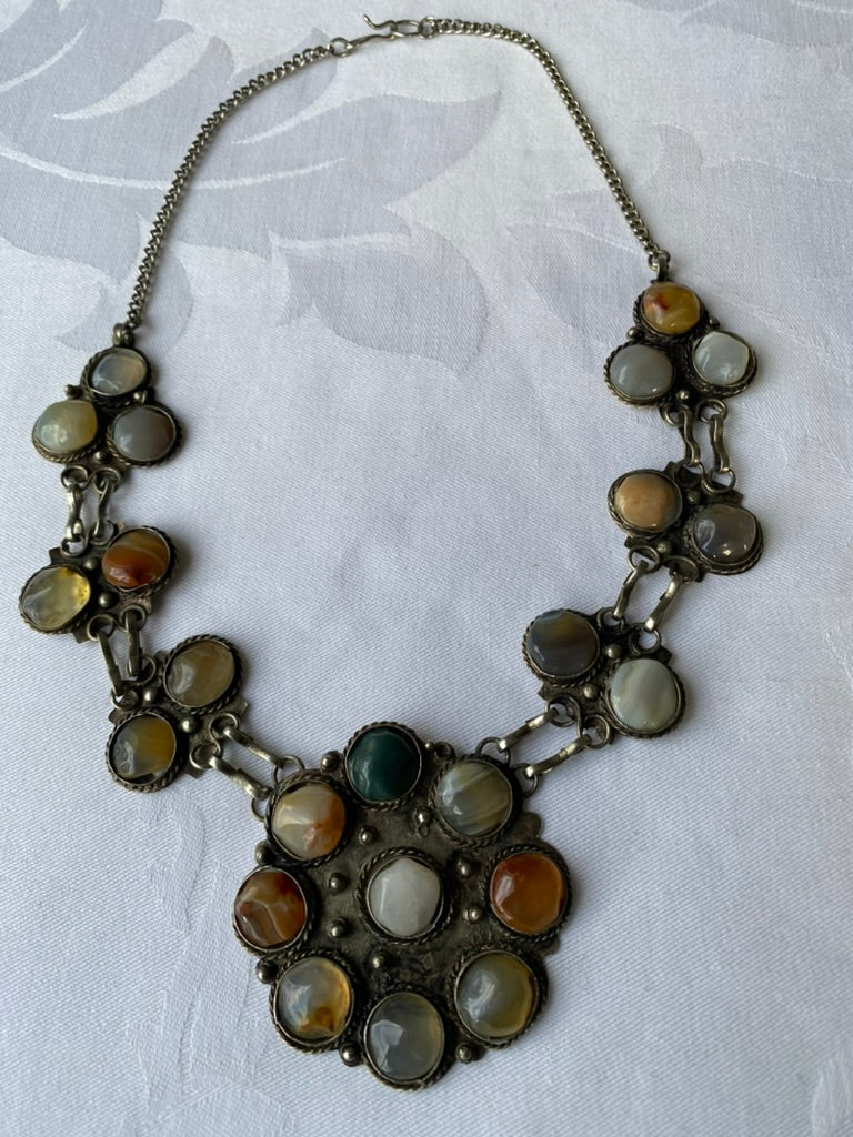 Hand Made Vintage Afghan Natural Stone Necklace