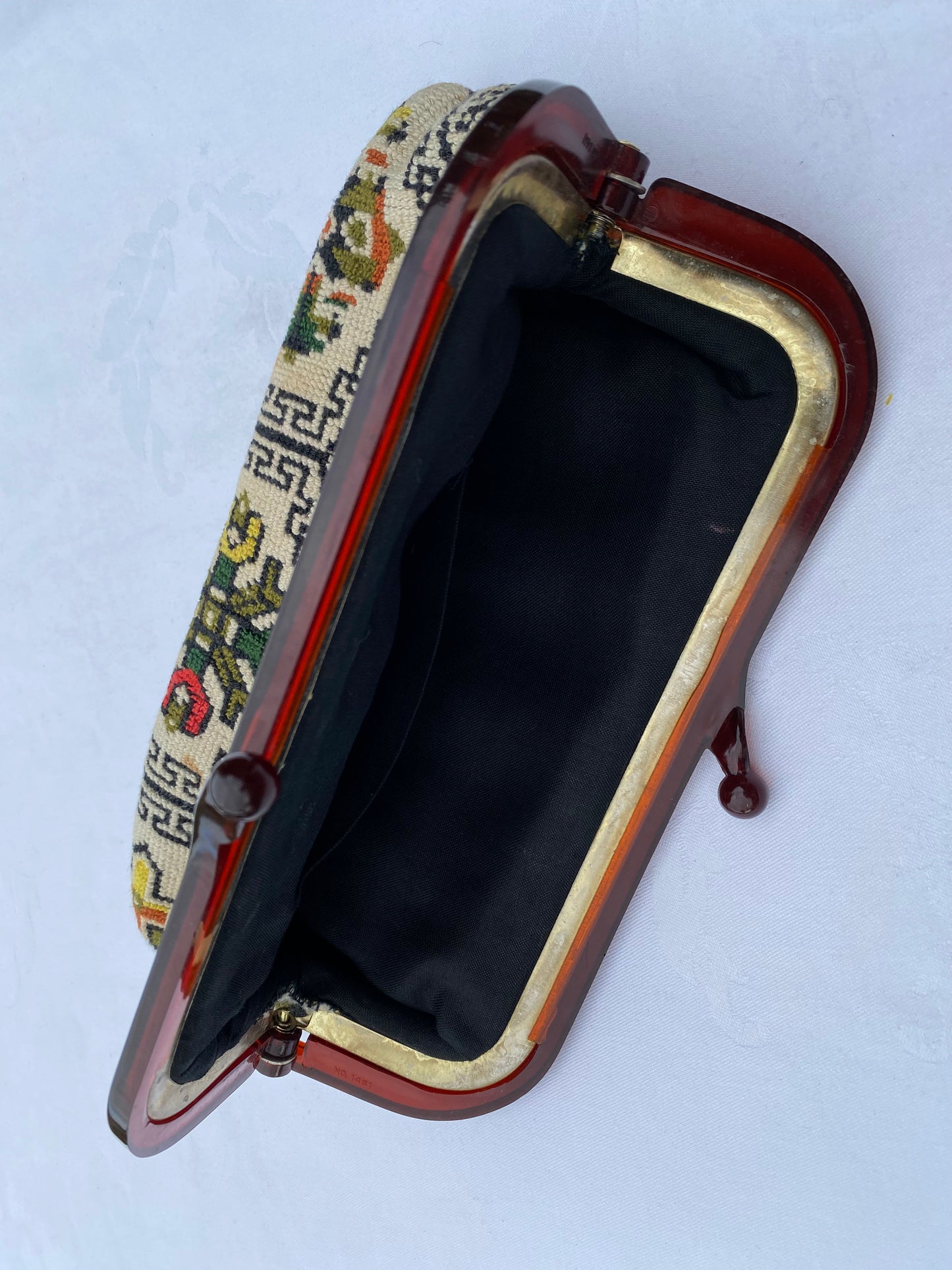 1970's Needlepoint Tapestry Clutch