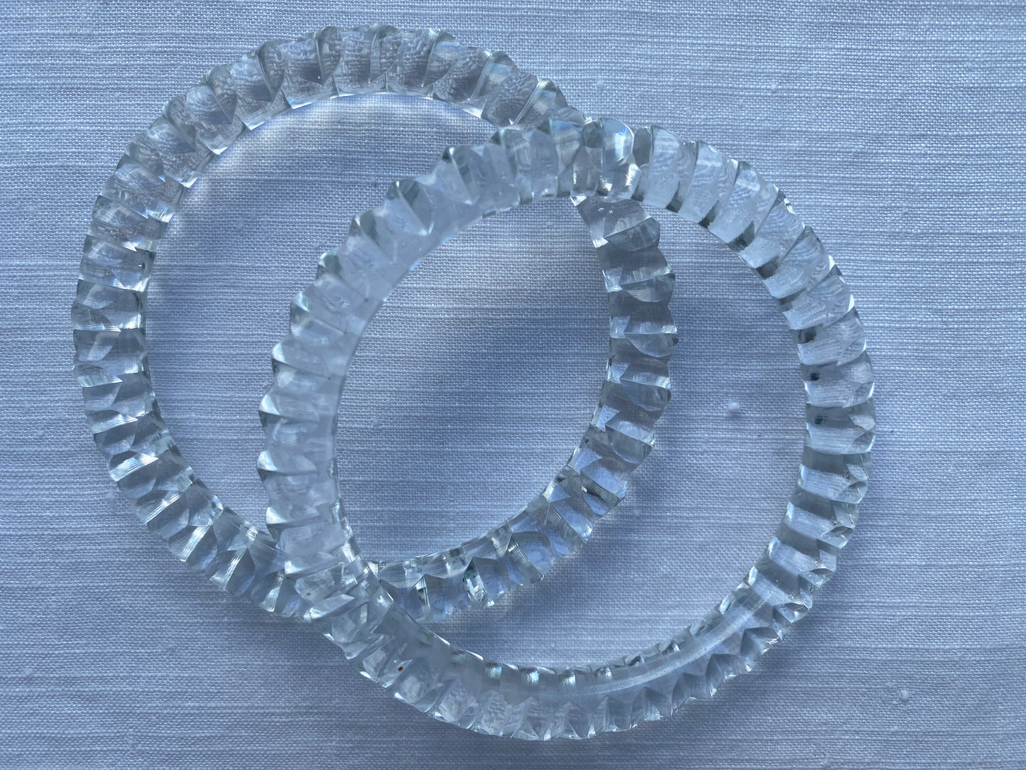 Vintage Cut Crystal Pair of Bangles