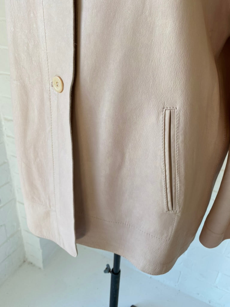 Vintage Blush Pink Reversible Soft Leather Jacket