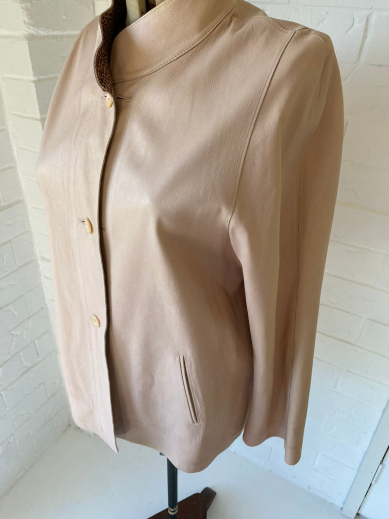 Vintage Blush Pink Reversible Soft Leather Jacket