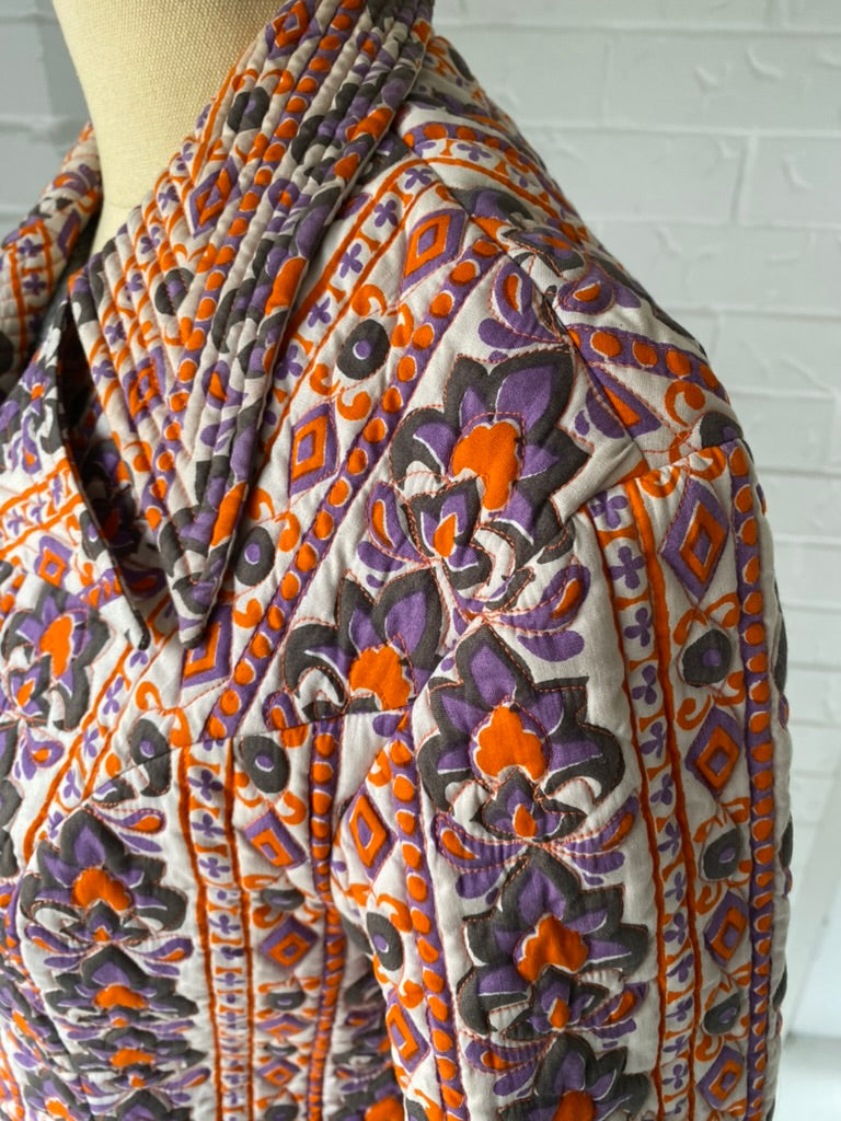 1970's Thelma Wood Thai Quilted Cotton Suit