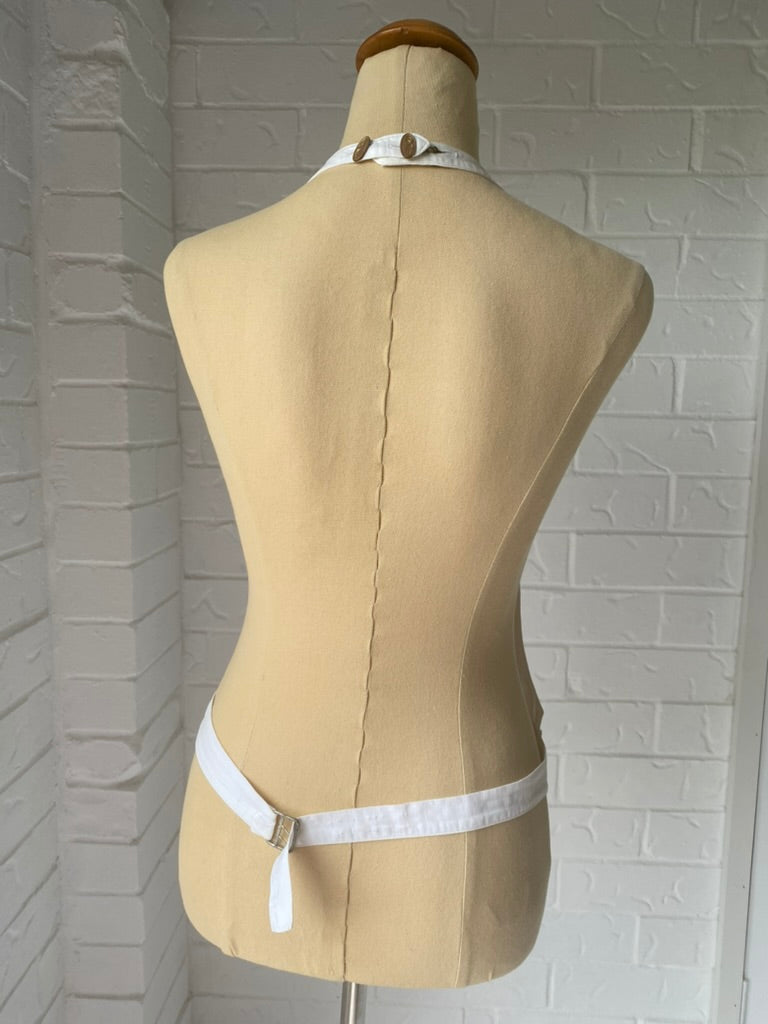 1920's Formal Cotton Pique Backless Waistcoat