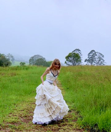 Couture Ivory Tiered Silk Skirt