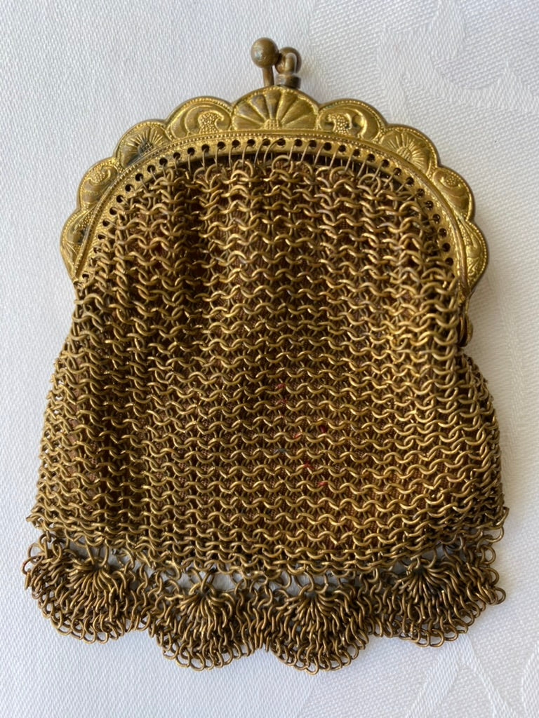 1970s Gold Plated Chain mail/ Metal Mesh Coin Purse