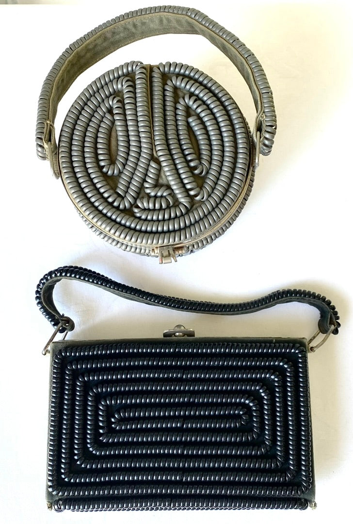 1940's Black Coil Handbag