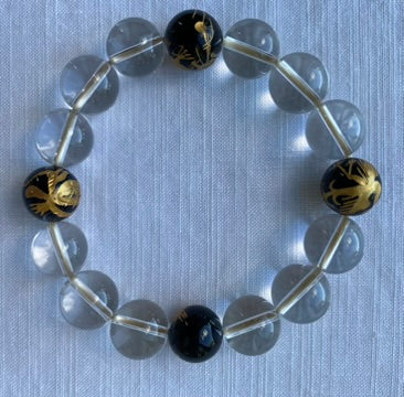 Vintage Japanese Rock Crystal Bead Bangle