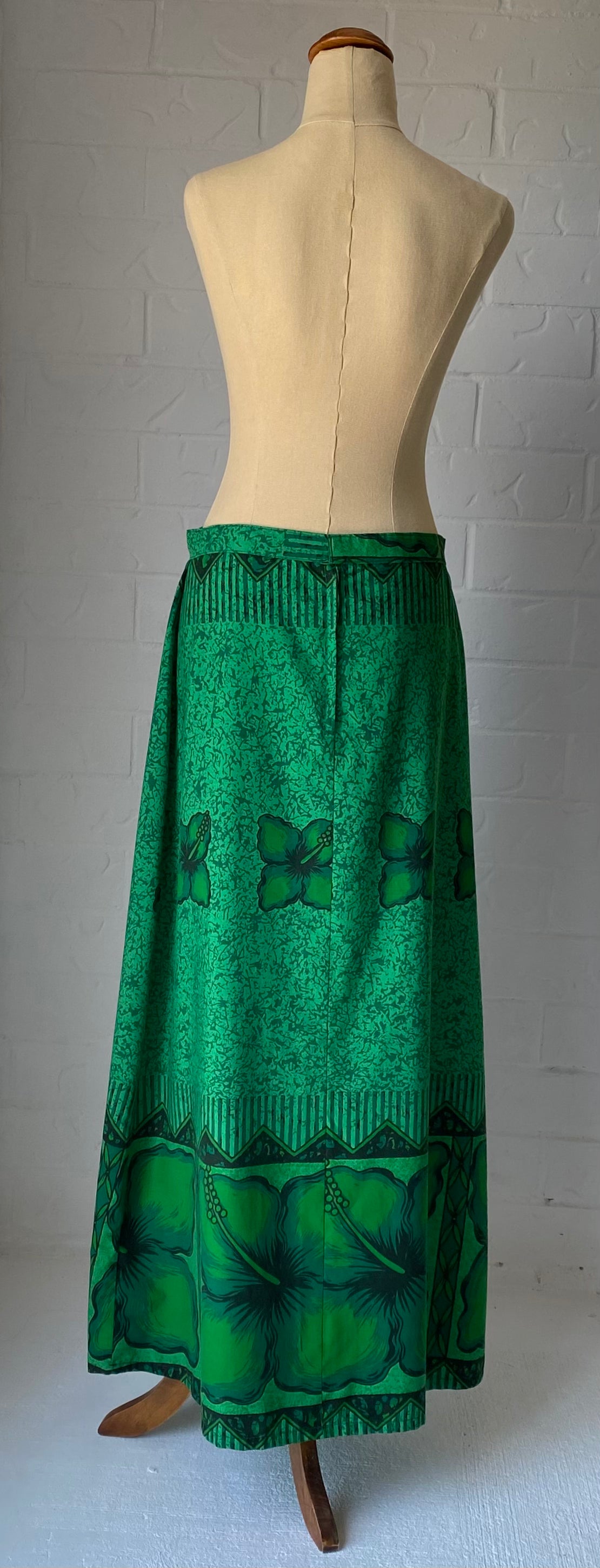 70s Emerald Islander Maxi Skirt