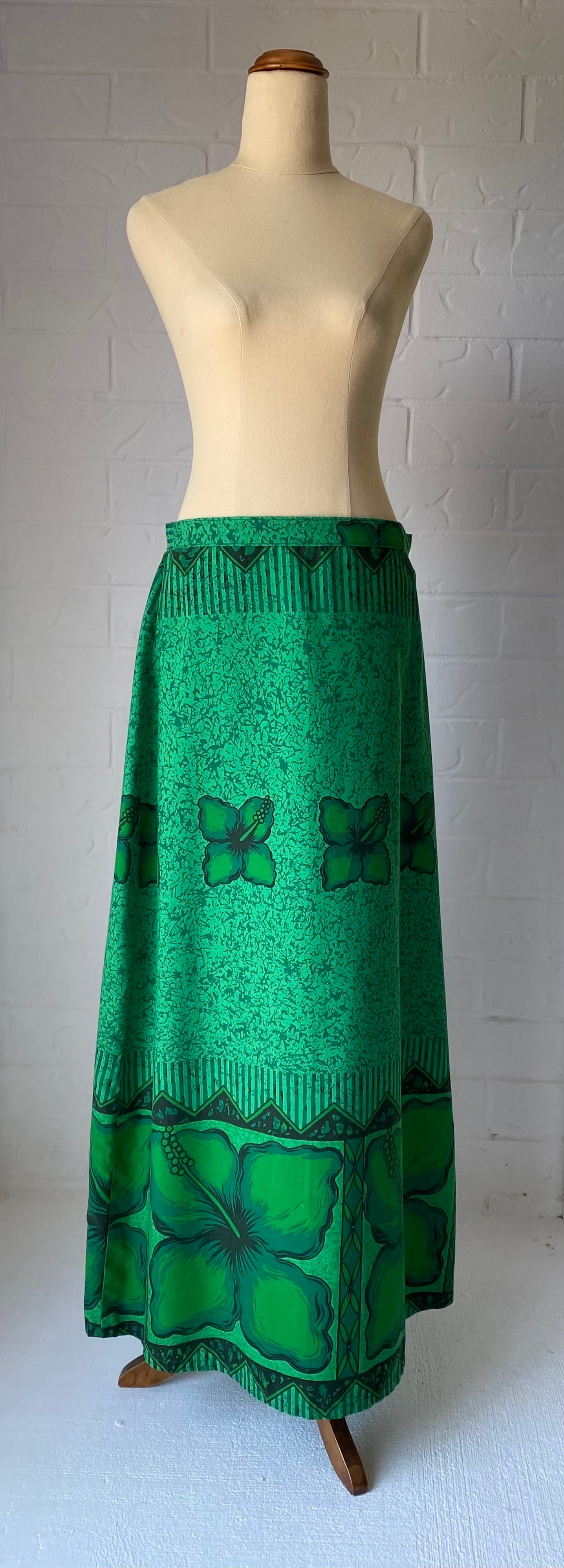 70s Emerald Islander Maxi Skirt