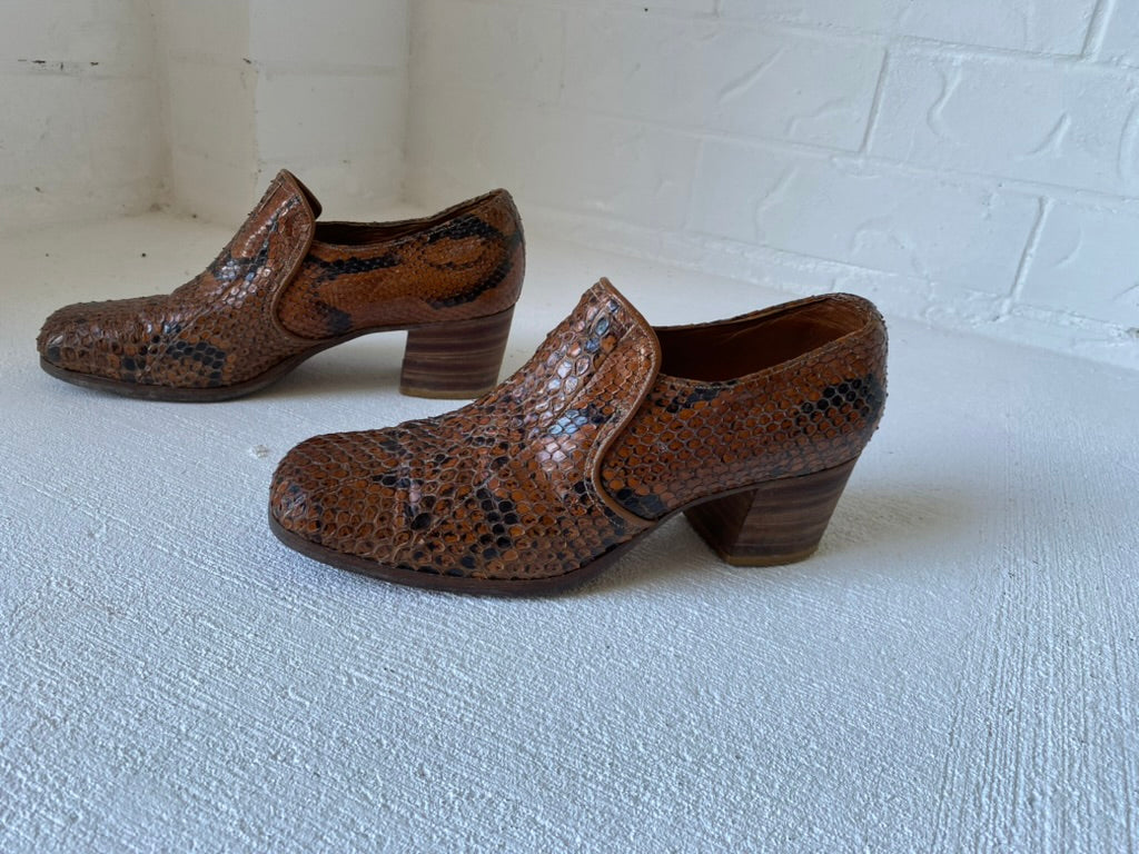 1970's Heeled Snakeskin Shoes