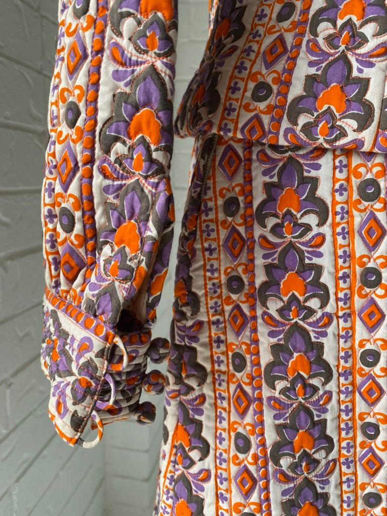 1970's Thelma Wood Thai Quilted Cotton Suit