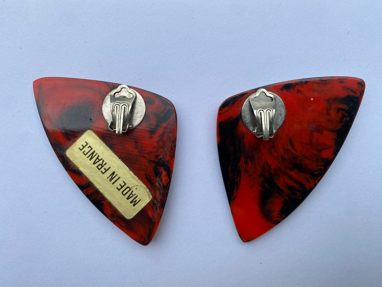 80s Big Red Resin Earrings
