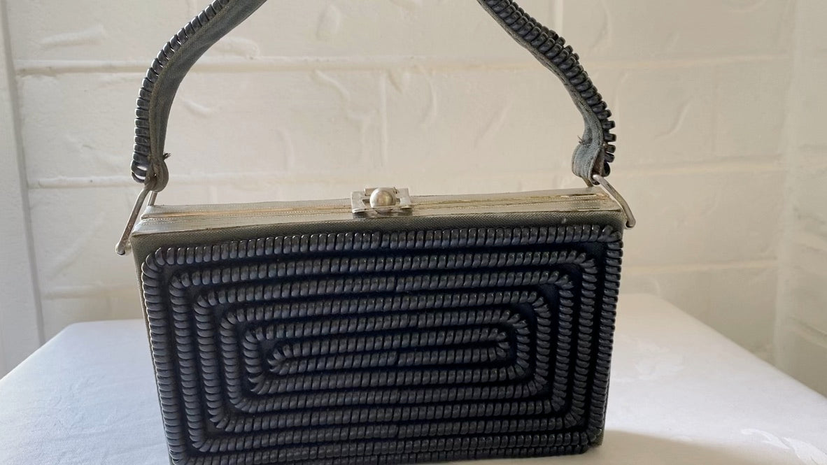 1940's Black Coil Handbag