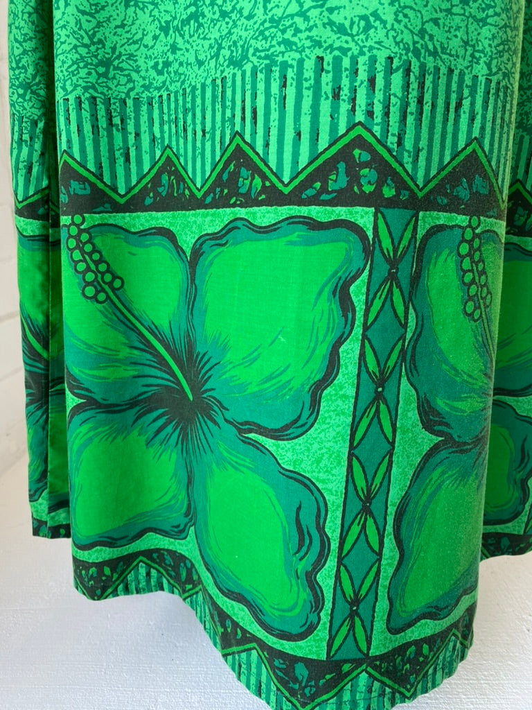 70s Emerald Islander Maxi Skirt