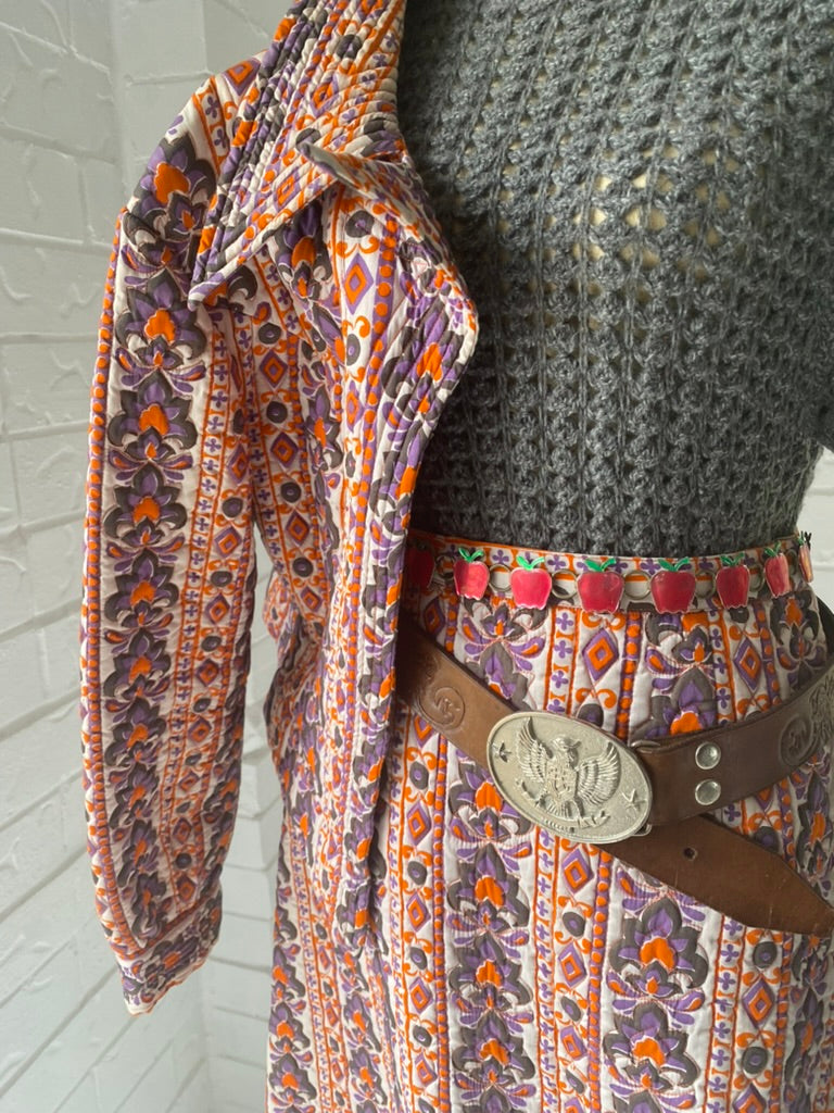 1970's Thelma Wood Thai Quilted Cotton Suit